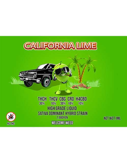 California Lime 高濃度THCH30%リキッド　1ml 使い捨てMODタイプ